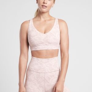 Athleta Solace Textured Bra Frosted Floral Velvety